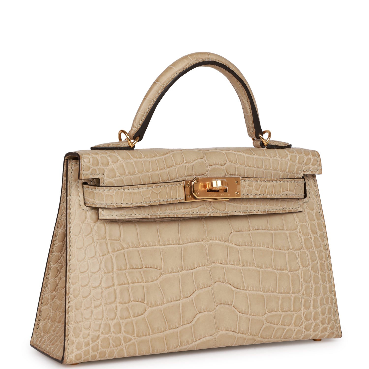Hermes Kelly Sellier 20 Trench Matte Alligator Mississippiensis Gold Hardware