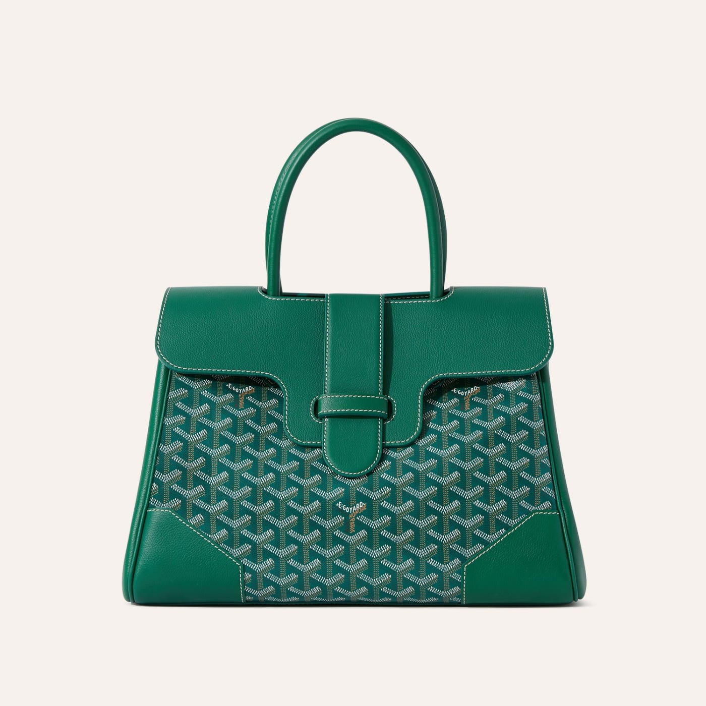 Goyard Saigon Tote Green Goyardine Canvas Palladium Hardware