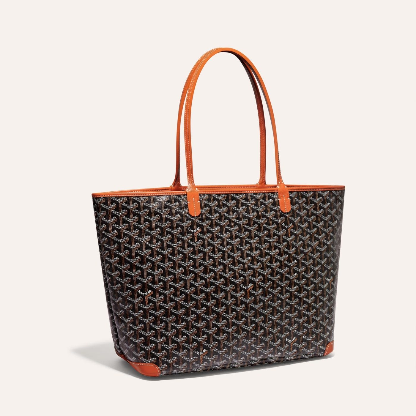 Goyard Artois Tote MM Black and Brown Goyardine Canvas & Chevroches Calfskin Palladium Hardware