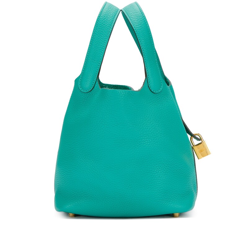 Hermes Vert Verone Clemence Picotin Lock 18 Gold Hardware