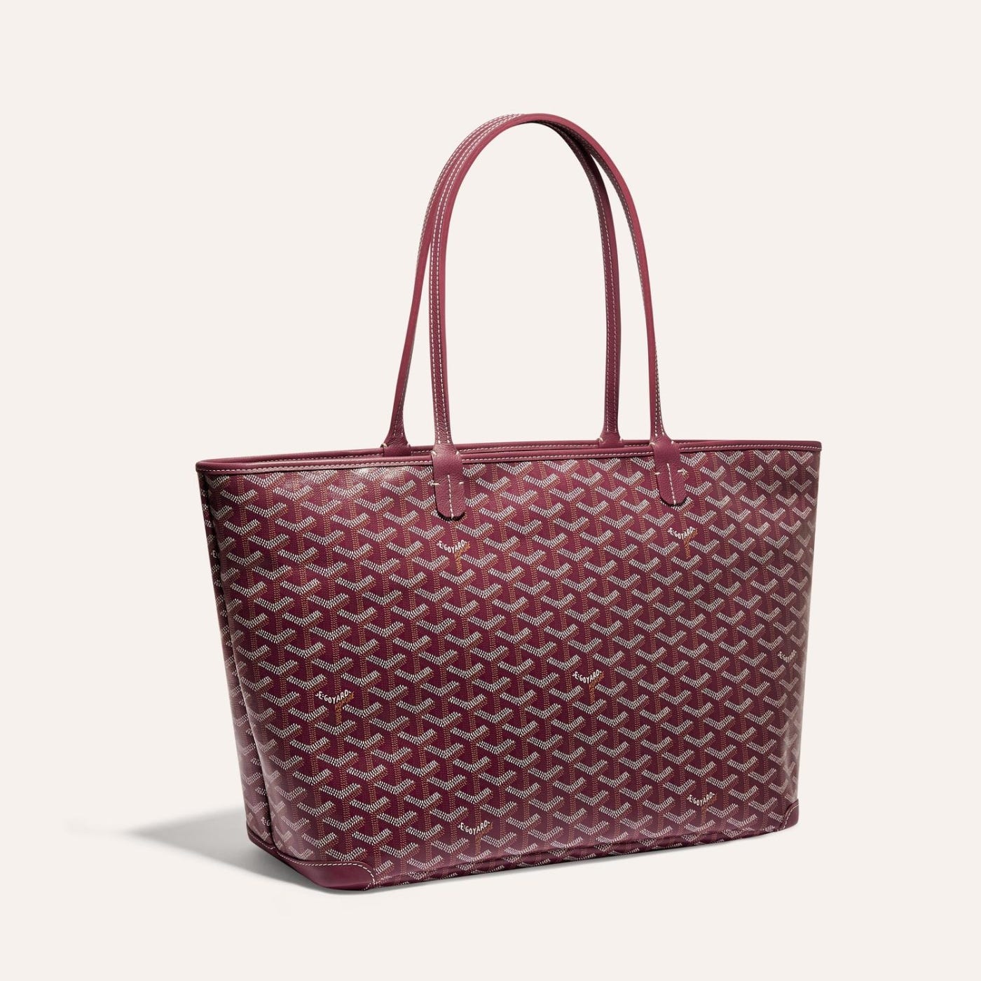 Goyard Artois Tote MM Bordeaux Goyardine Canvas & Chevroches Calfskin Palladium Hardware
