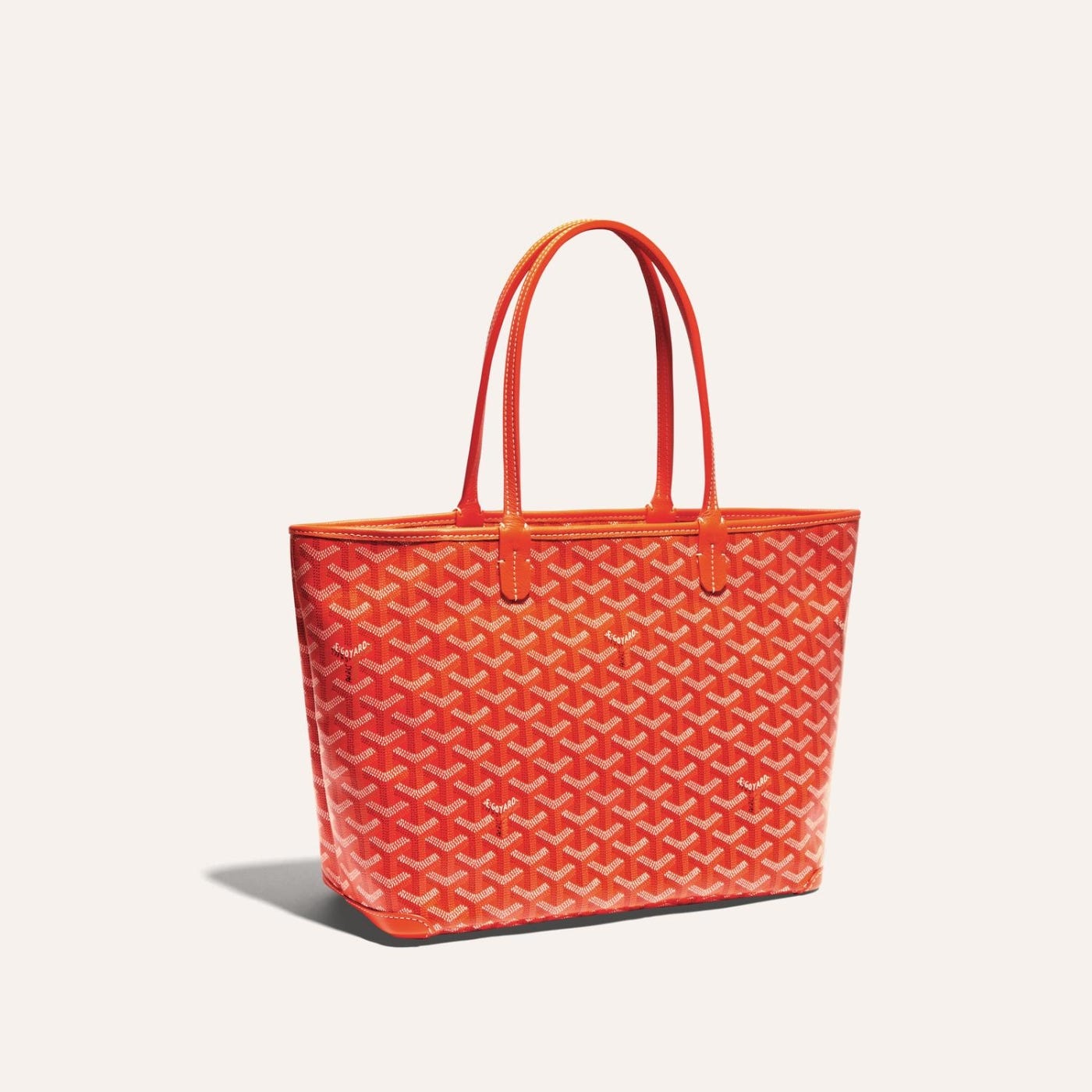 Goyard Goyardine Artois Tote PM Orange Canvas & Chevroches Calfskin Palladium Hardware