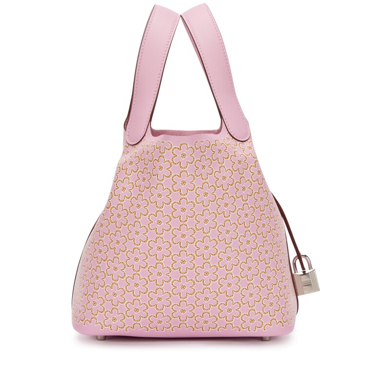 Hermes Mauve Sylvestre Swift Lucky Daisy Picotin Lock 18 Palladium Hardware