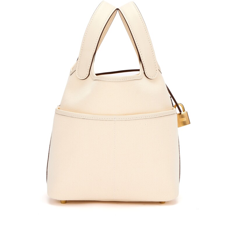 Hermes Nata Swift and Toile Geoland Cargo Picotin Lock 18 Palladium Hardware