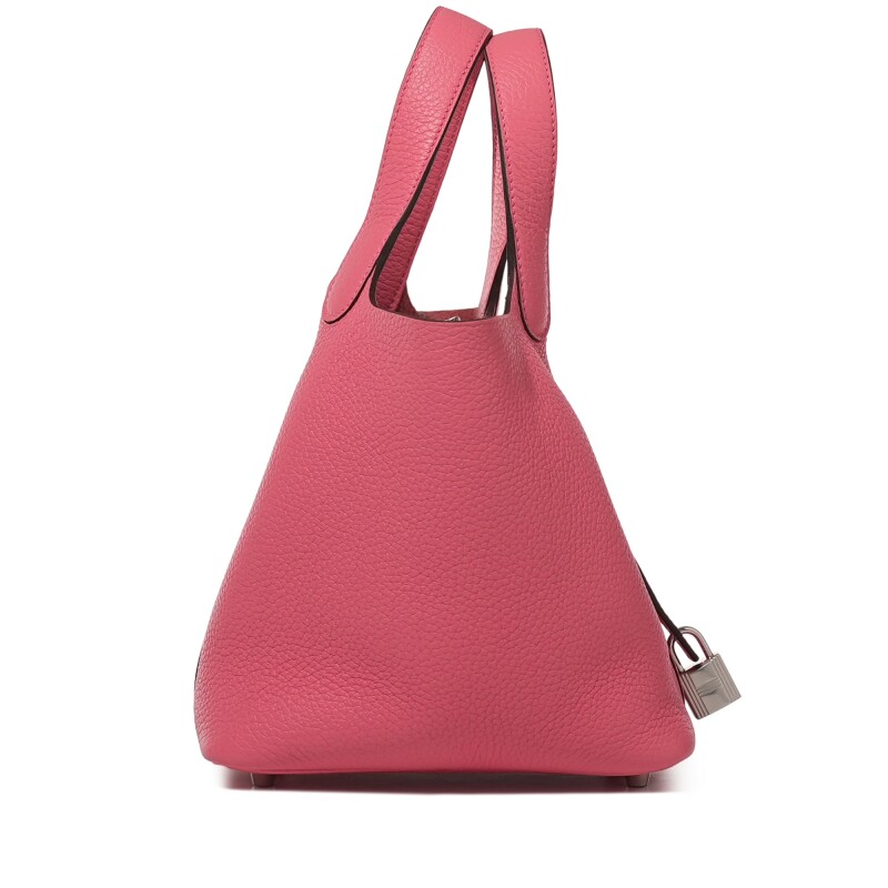 Hermes Rose Azalée Clemence Picotin Lock 18 Palladium Hardware