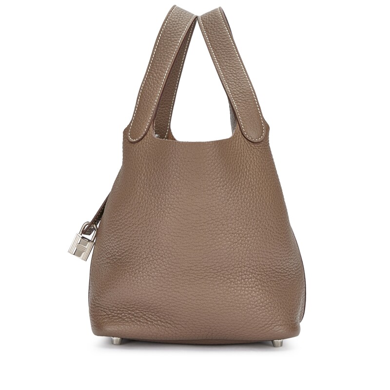 Hermes Etoupe Clemence Picotin Lock 18 Palladium Hardware