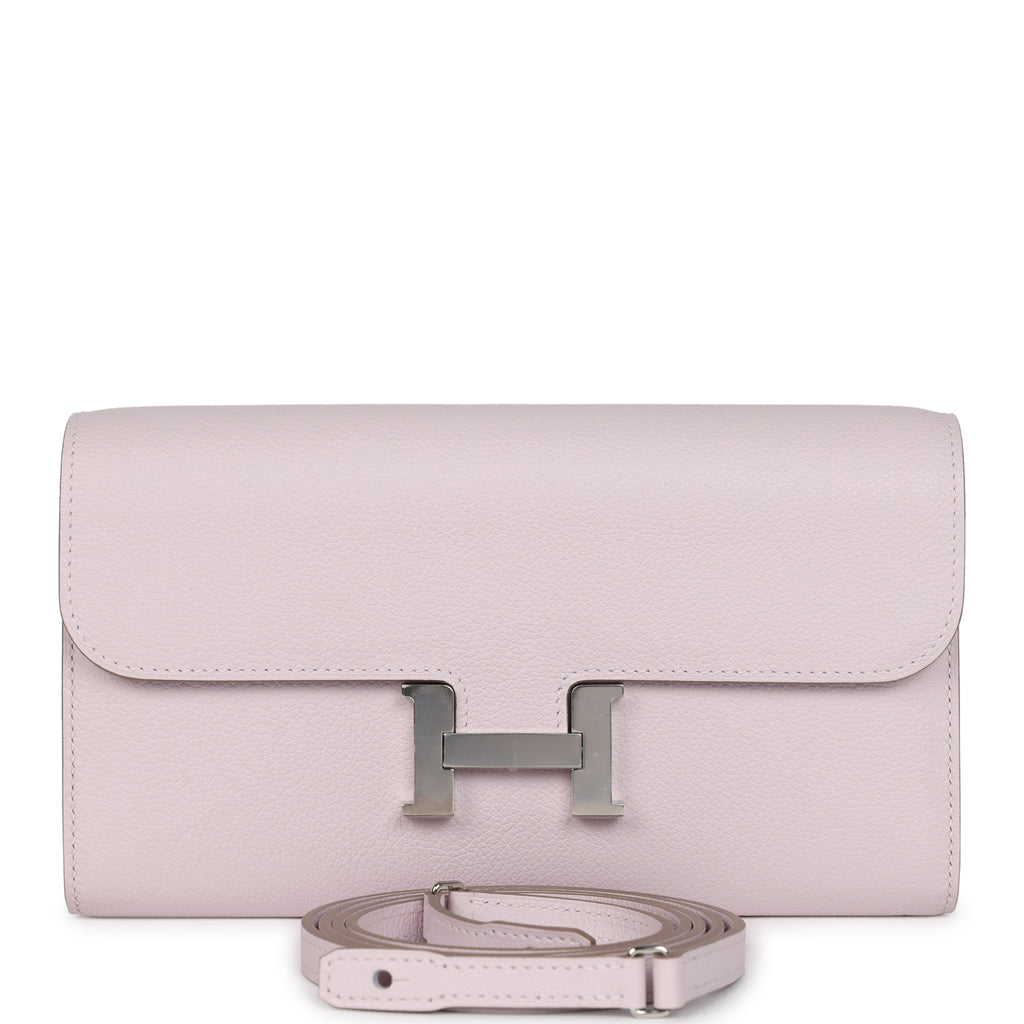 Hermes Constance Wallet To Go Mauve Pale Evercolor Palladium Hardware