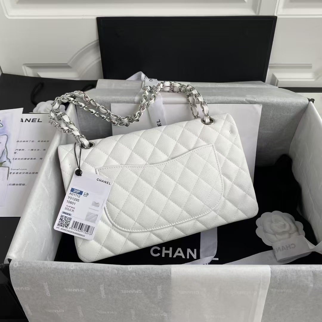 Chanel Classic 11.12 Handbag Caviar Silver Hardware