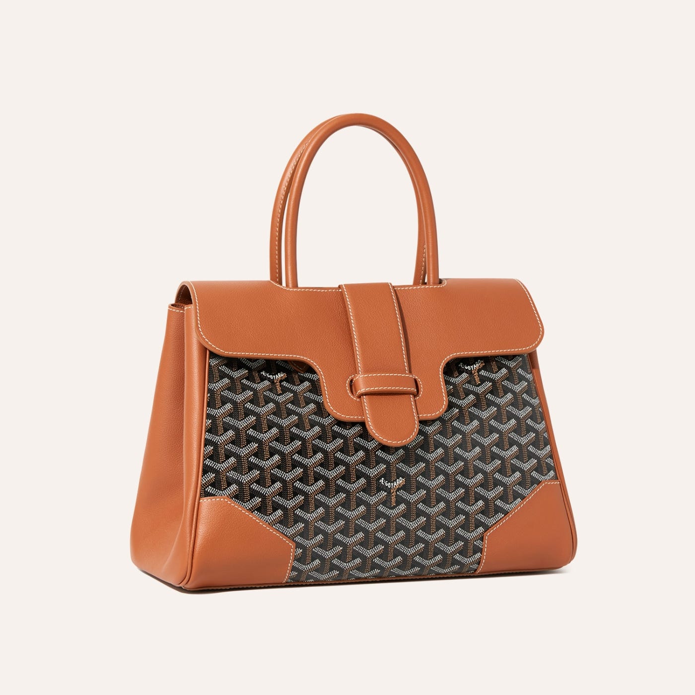 Goyard Saigon Tote Black & Brown Goyardine Canvas Palladium Hardware