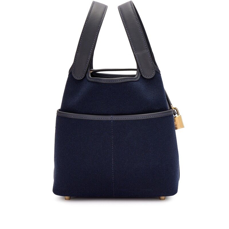Hermes Caban Swift and Bleu Marine Toile Goeland Cargo Picotin Lock 18 Gold Hardware