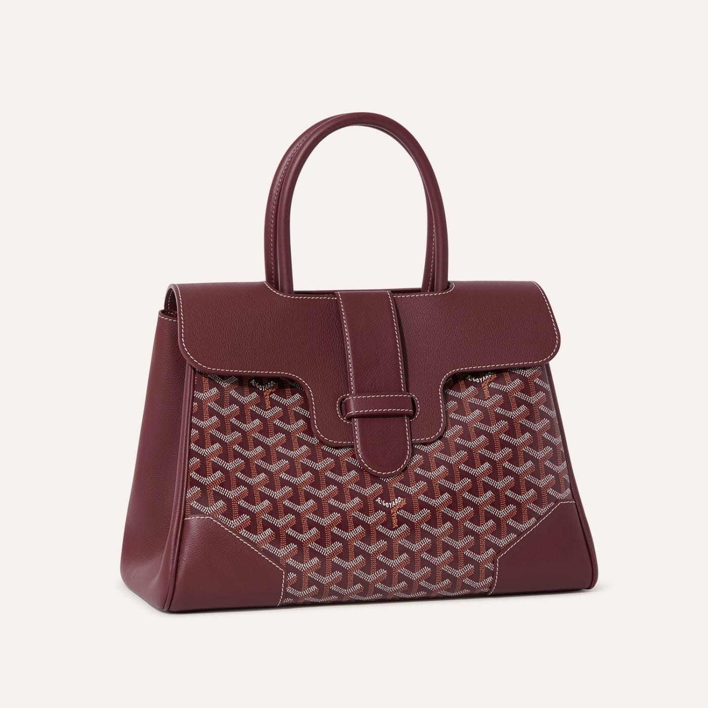 Goyard Saigon Tote Bordeaux Goyardine Canvas Palladium Hardware