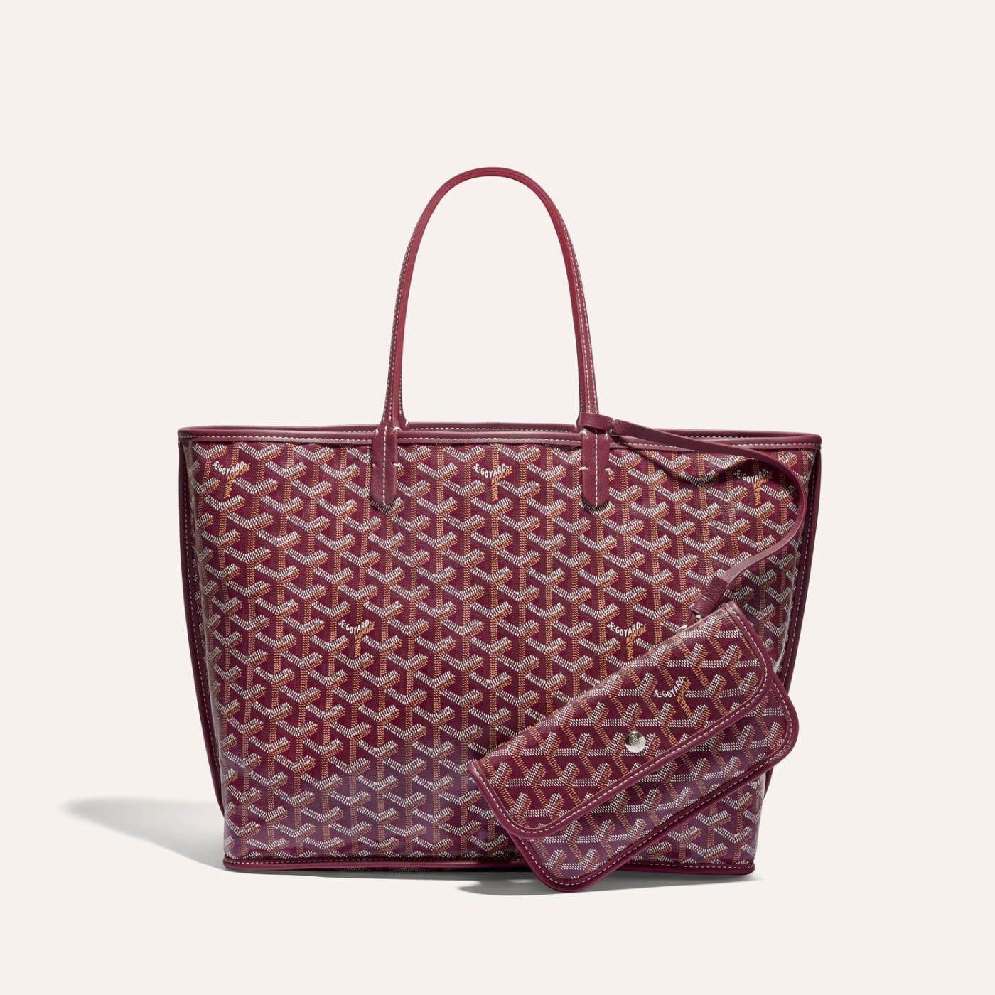 Goyard Goyardine Bordeaux Anjou PM Reversible Tote Bag Palladium Hardware