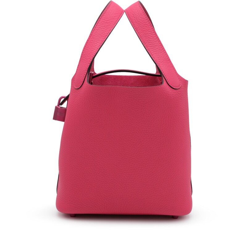 Hermes Rose Mexico Clemence Monochrome So Pink Picotin Lock 18 Pink Hardware