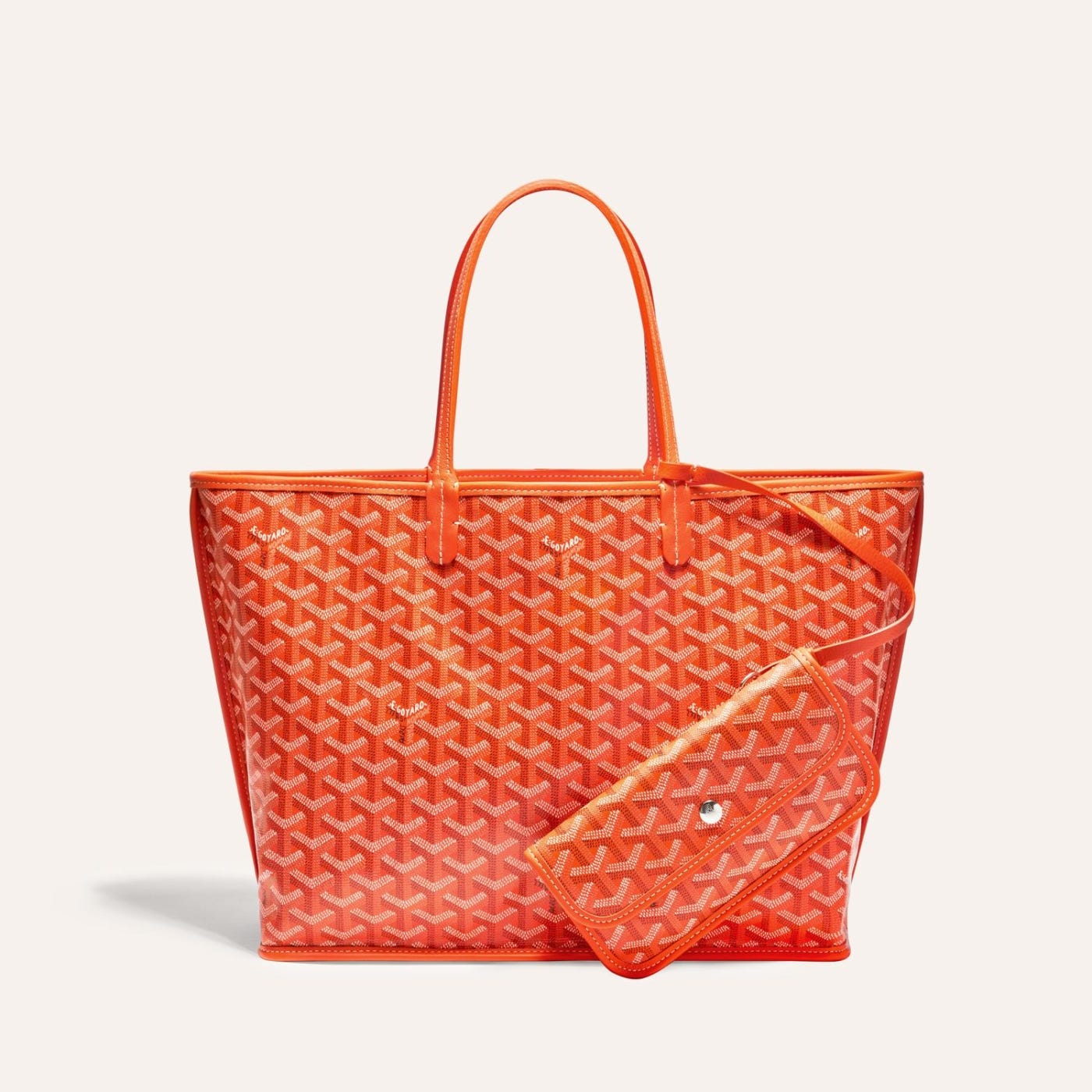 Goyard Goyardine Orange Anjou PM Reversible Tote Bag Palladium Hardware