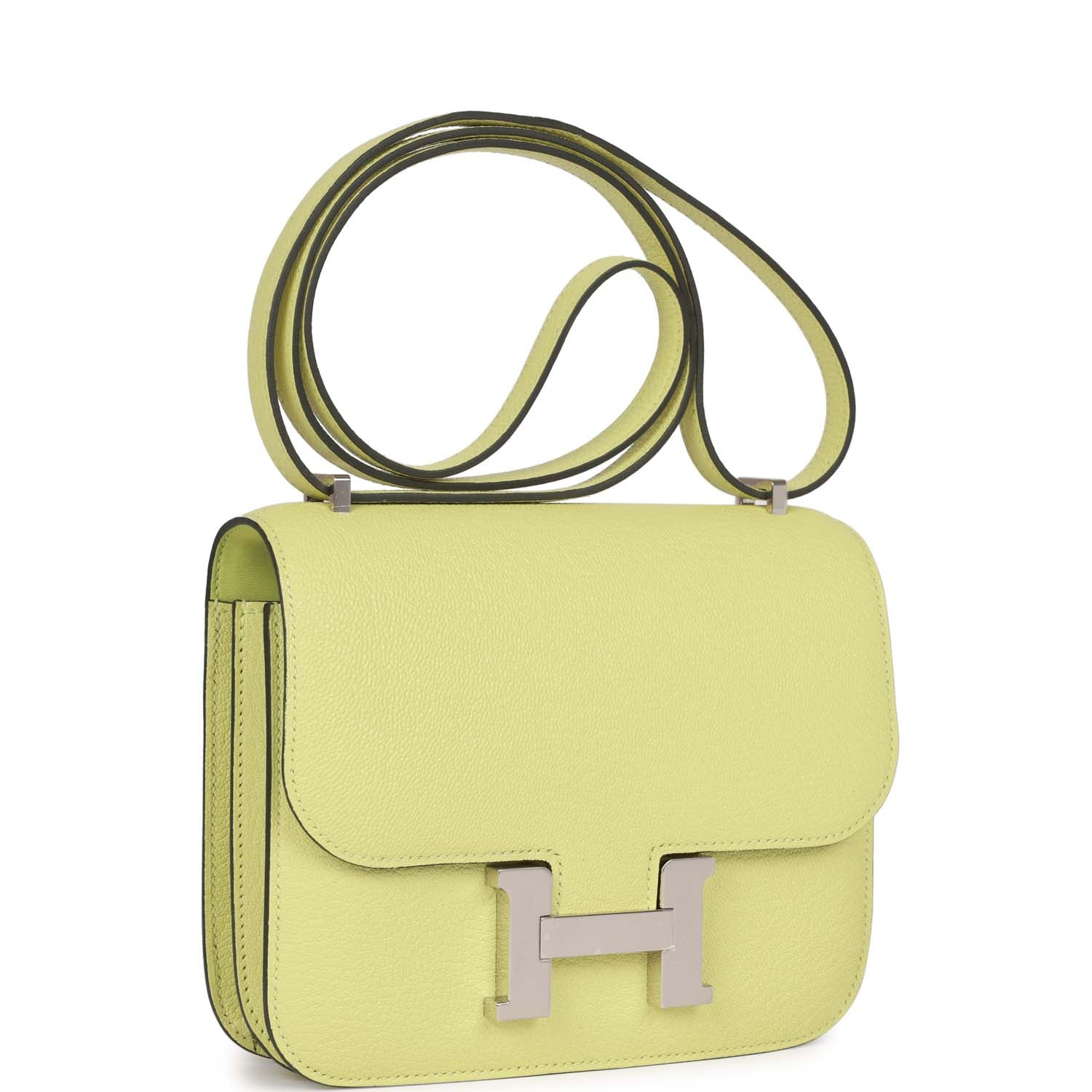 Hermes Constance 18 Jaune Bourgeon Chevre Palladium Hardware