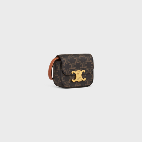 MINI CLAUDE IN TRIOMPHE CANVAS AND CALFSKIN TAN