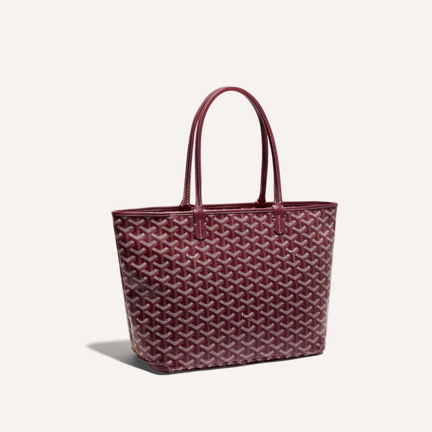 Goyard Goyardine Artois Tote PM Bordeaux Canvas & Chevroches Calfskin Palladium Hardware