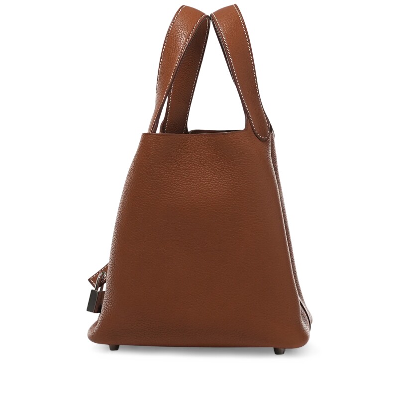 Hermes Fauve Barenia Picotin Lock 18 Palladium Hardware