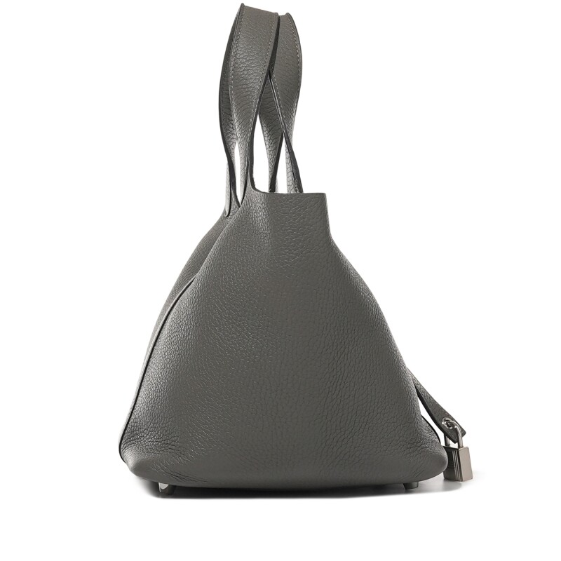 Hermes Gris Meyer Clemence Picotin Lock 18 Palladium Hardware