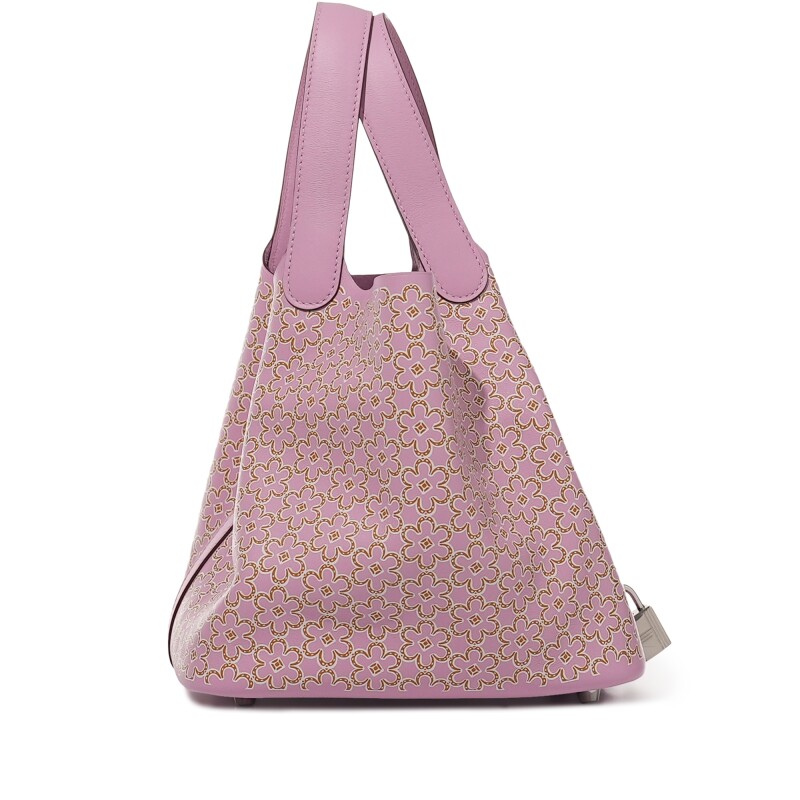 Hermes Mauve Sylvestre Swift Lucky Daisy Picotin Lock 18 Palladium Hardware