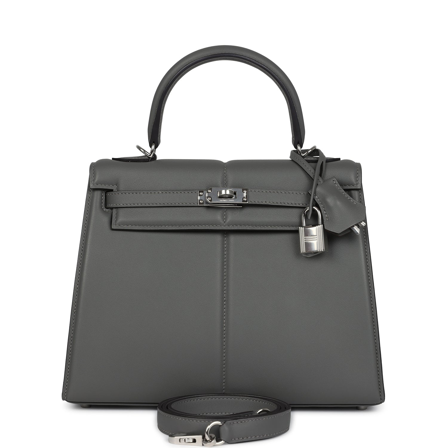 Hermes Kelly Sellier 25 Gris Meyer Swift Palladium Hardware