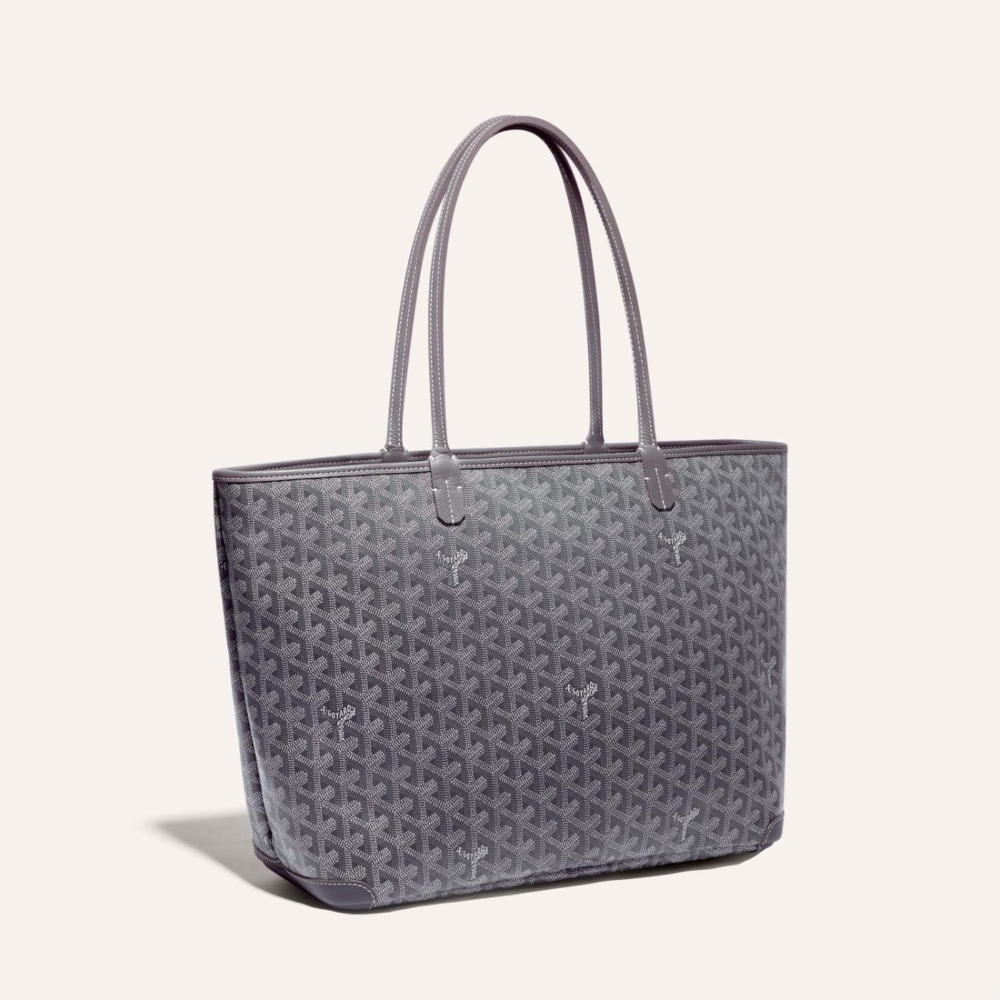Goyard Artois Tote MM Grey Goyardine Canvas & Chevroches Calfskin Palladium Hardware