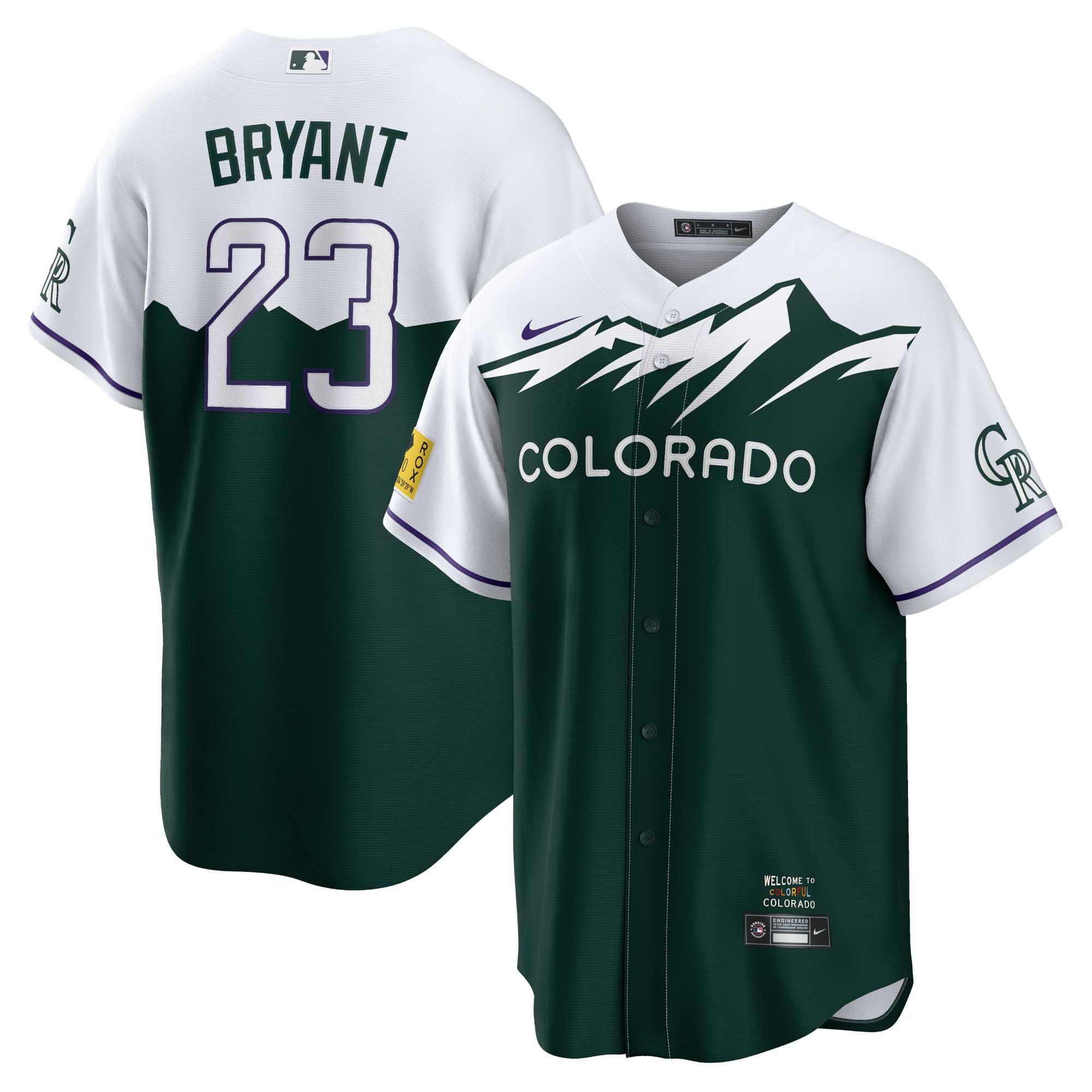 Kris Bryant Colorado Rockies  City Connect Replica Player Jersey - Green