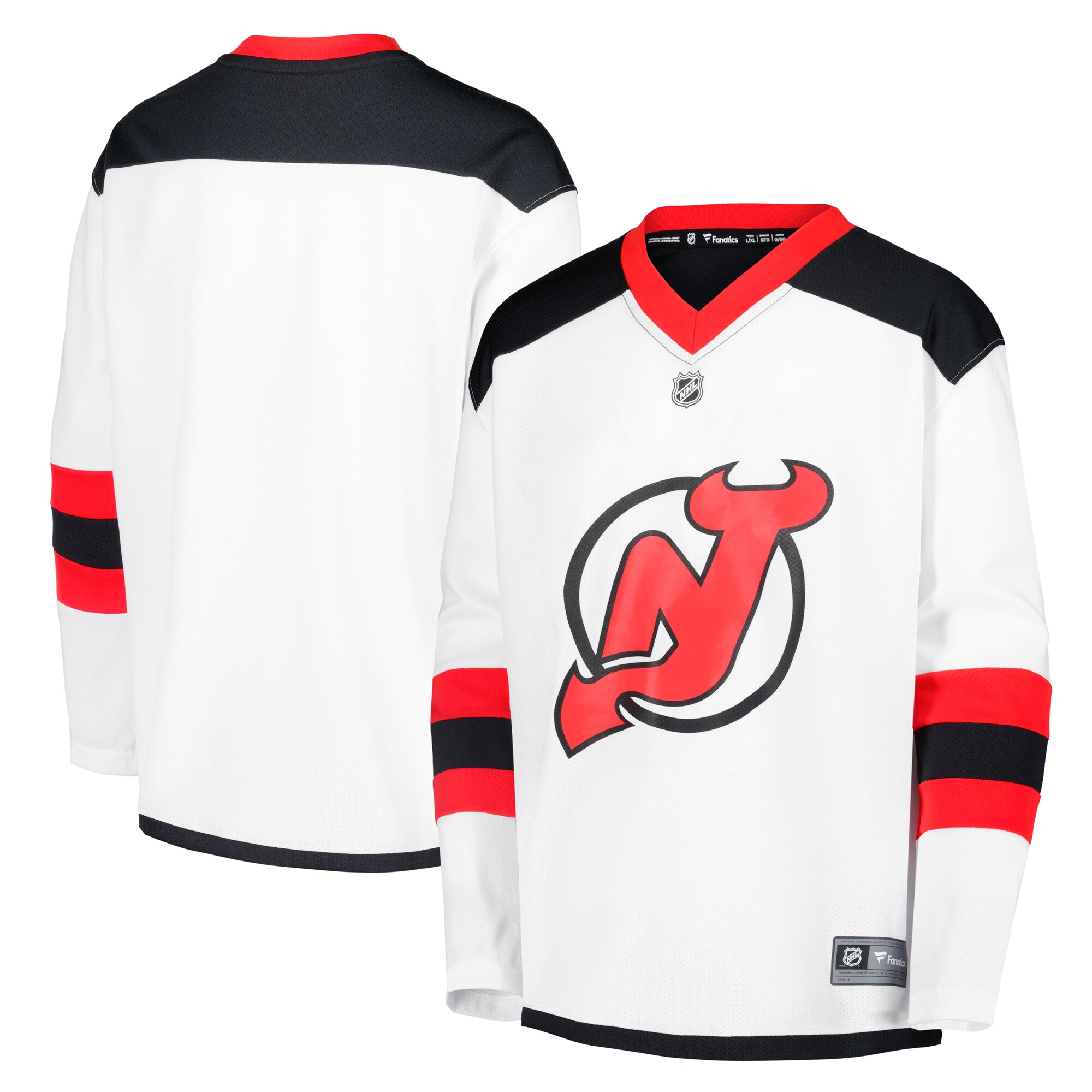 New Jersey Devils Fanatics Youth Away Replica Blank Jersey - White