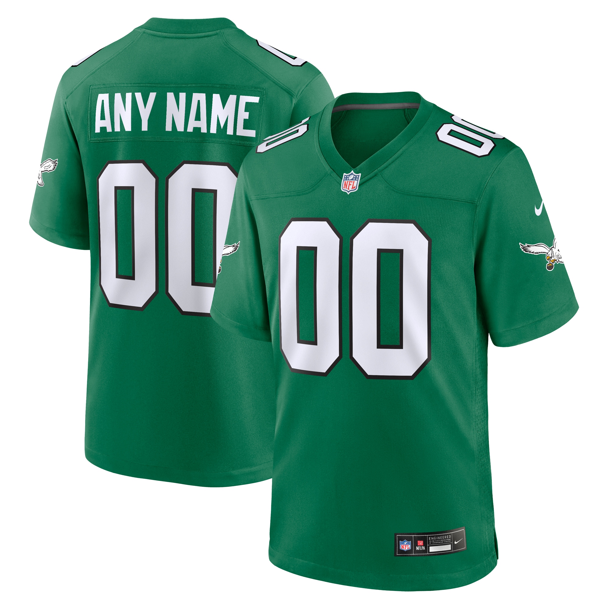Philadelphia Eagles  Alternate Custom Game Jersey - Kelly Green