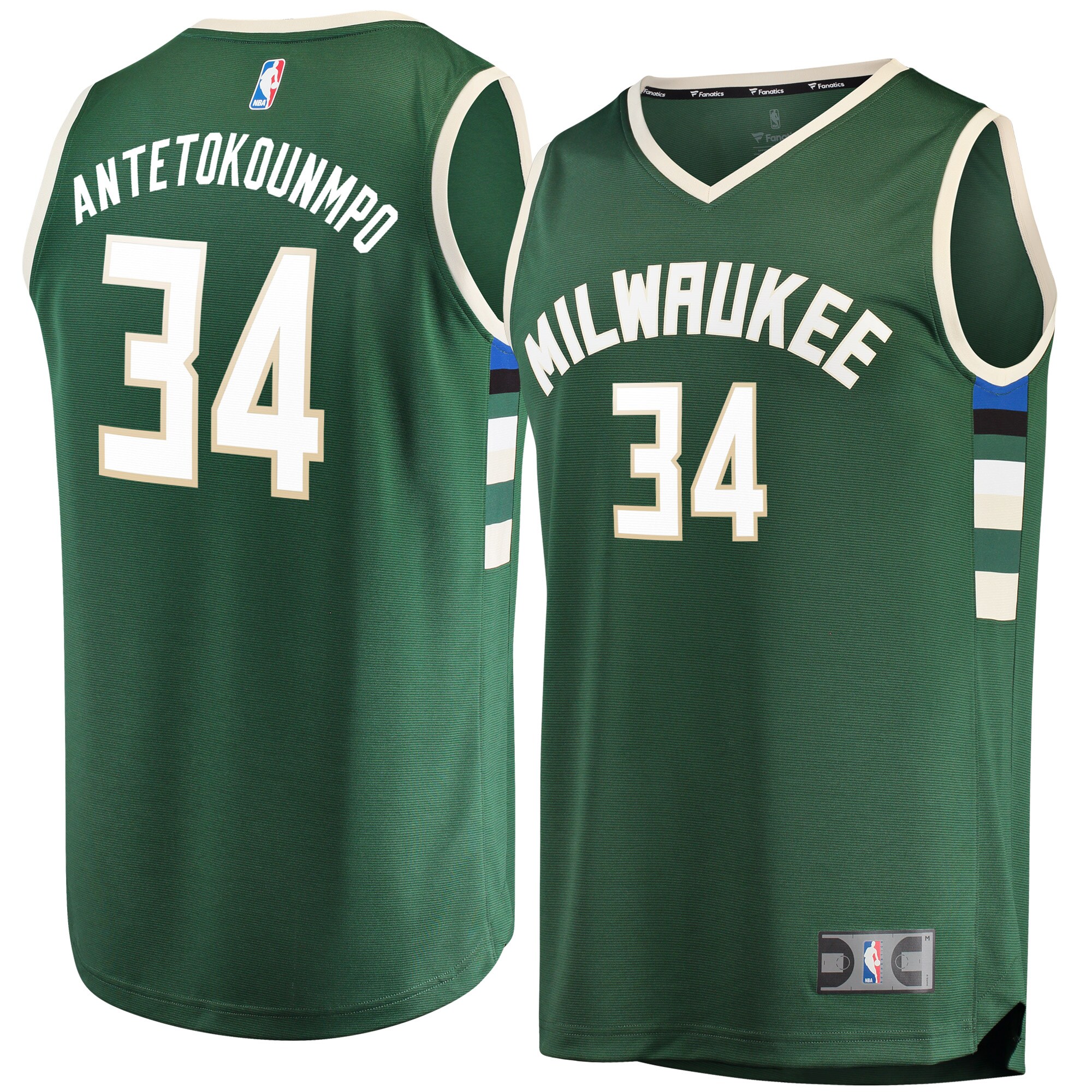 Giannis Antetokounmpo Milwaukee Bucks Fanatics Fast Break Replica Jersey Green - Icon Edition