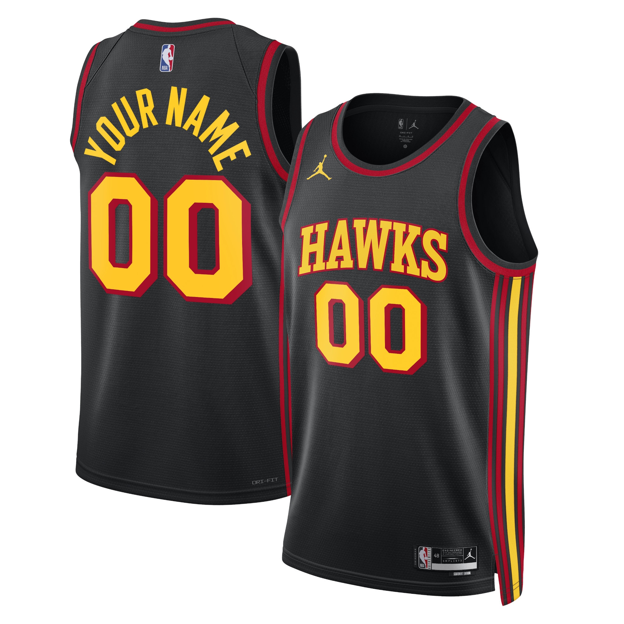 Atlanta Hawks Jordan Brand Unisex 2022\/23 Swingman Custom Jersey - Statement Edition - Black