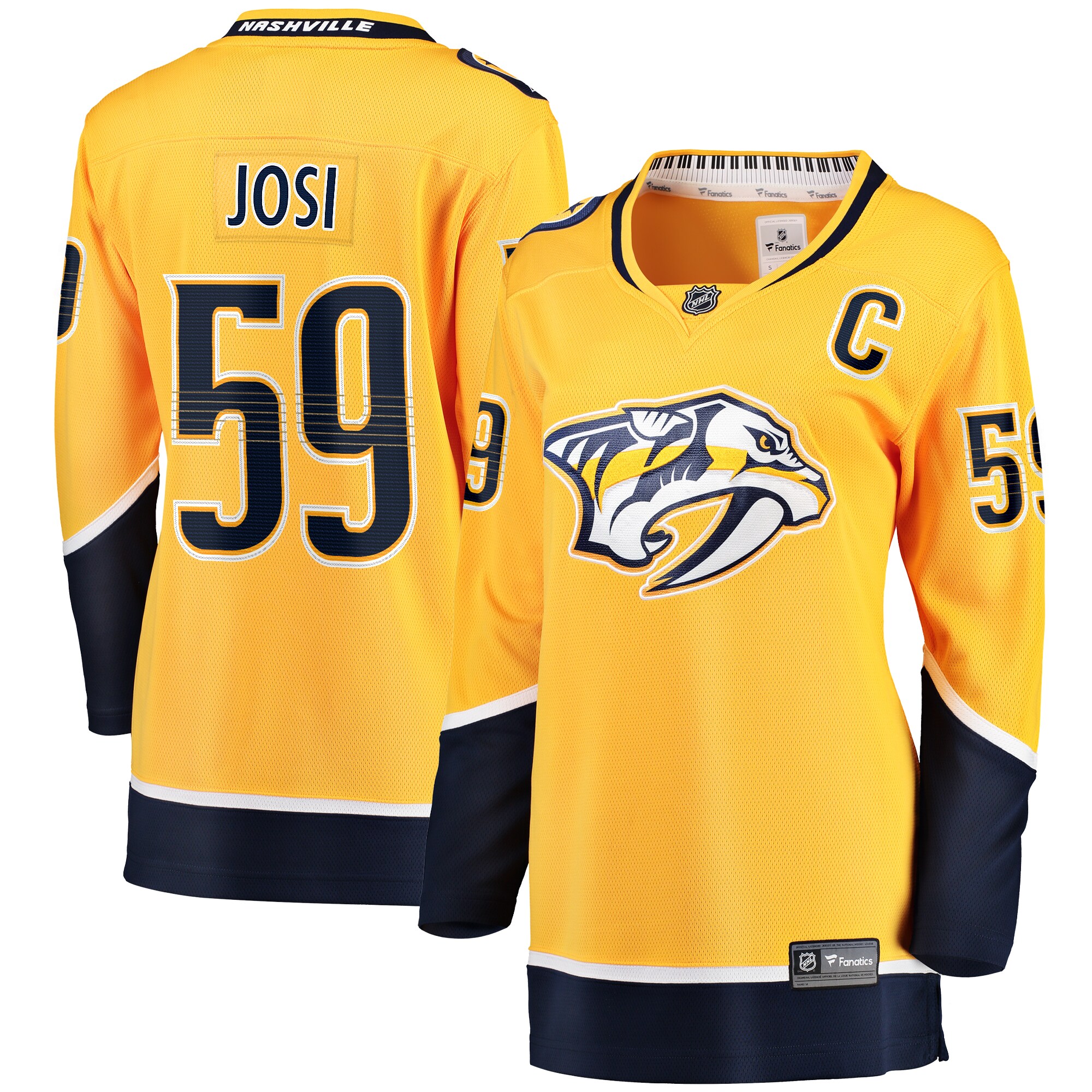 Roman Josi Nashville Predators Fanatics Women's Home Breakaway Player Jersey - Gold