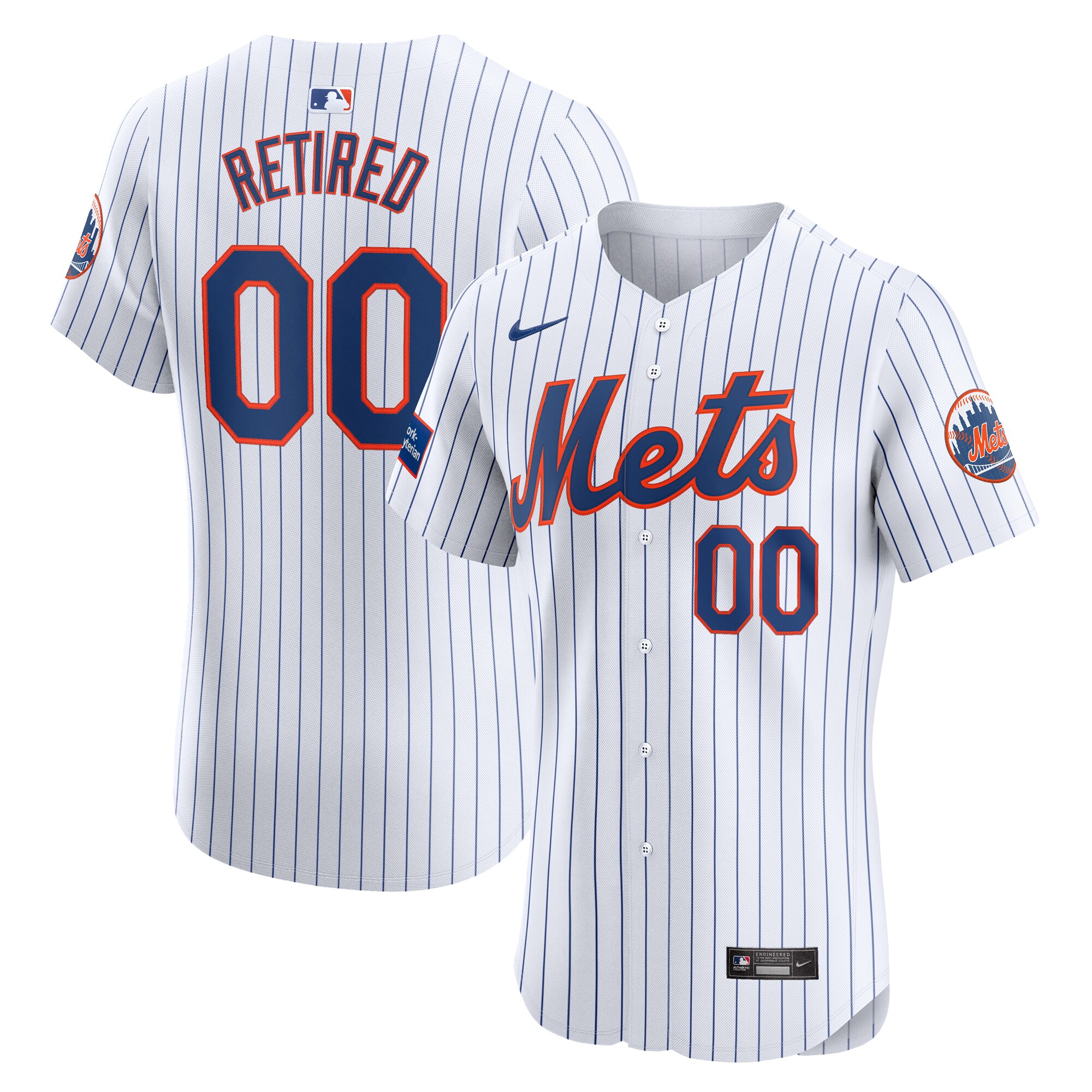 New York Mets  Home Elite Pick-A-Player Retired Roster Patch Jersey - White
