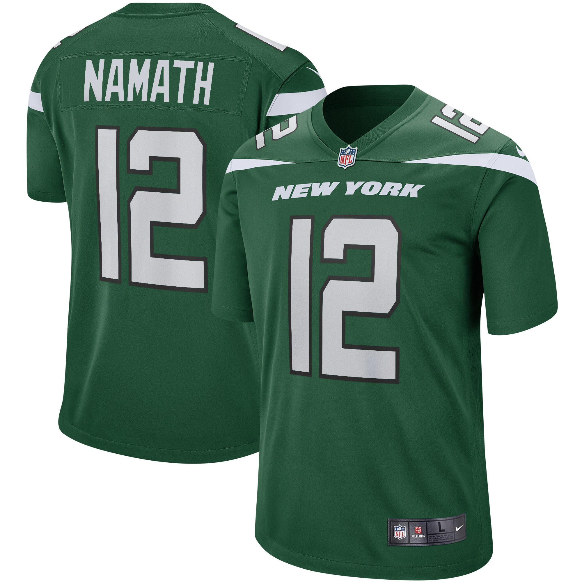 Joe Namath New York Jets  Game Retired Player Jersey - Gotham Green