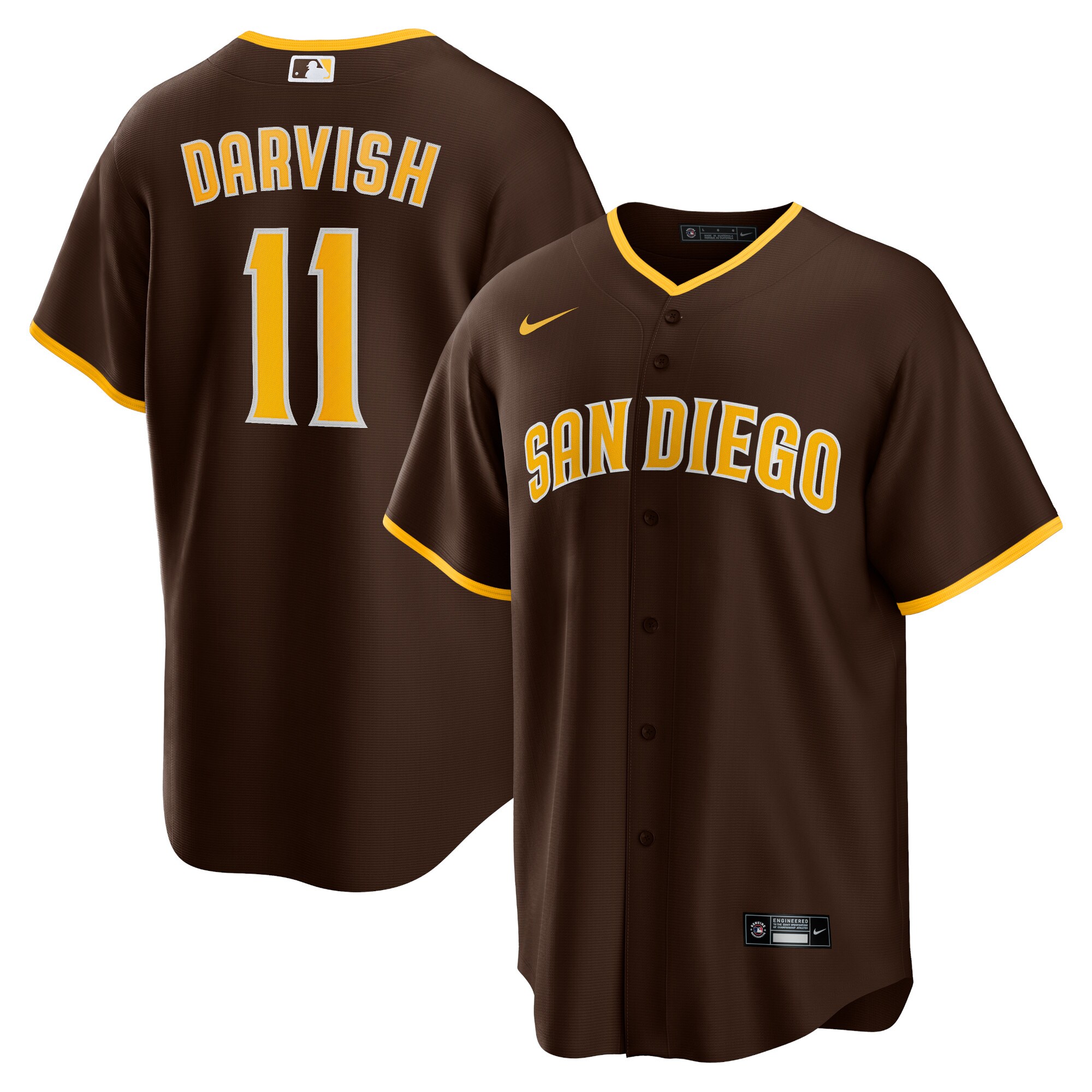 Yu Darvish San Diego Padres  Alternate Replica Player Jersey - Brown