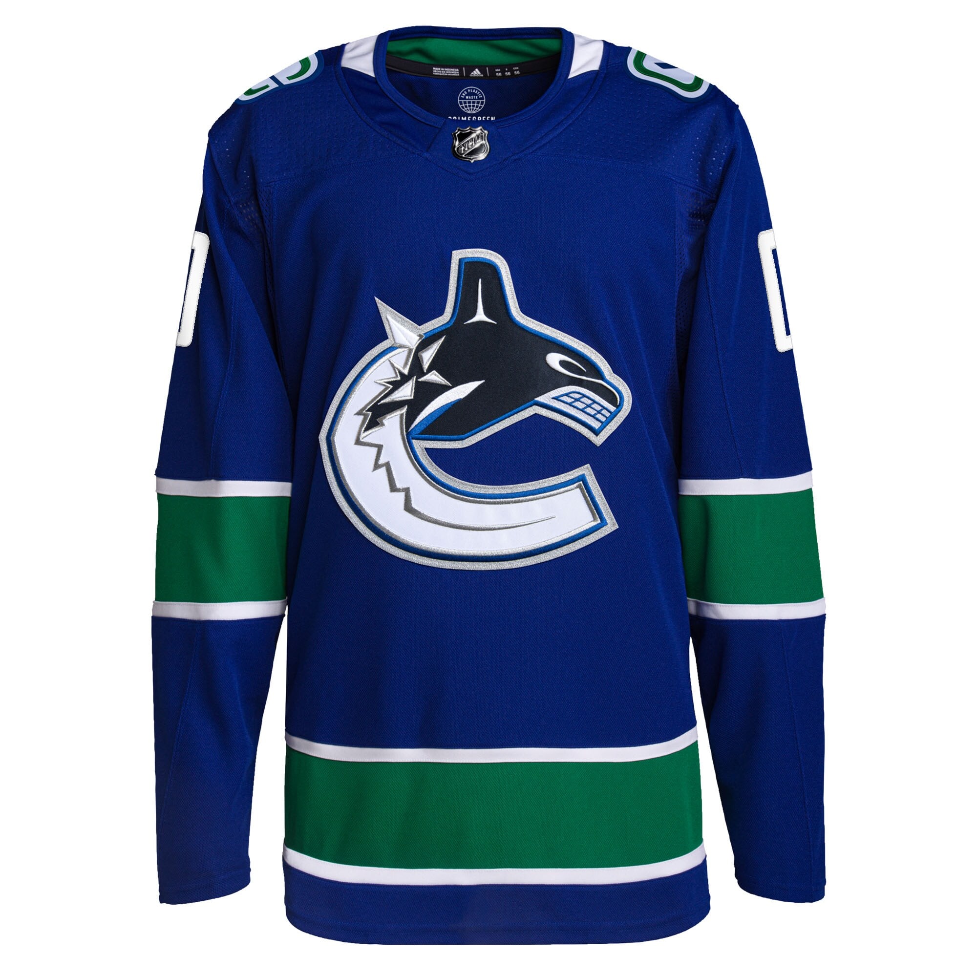 Vancouver Canucks adidas  Home  Primegreen Authentic Custom Jersey - Royal
