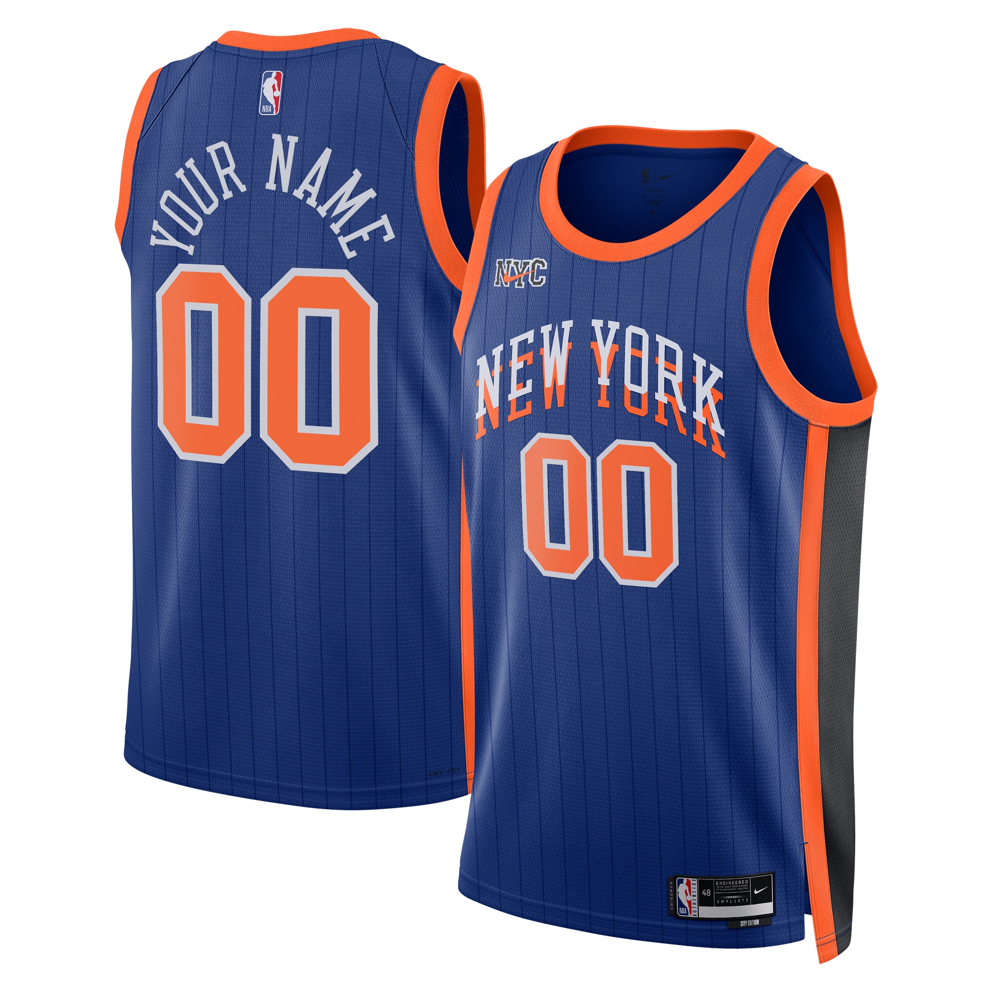 New York Knicks  Unisex 2023\/24 Custom Swingman Jersey - Blue - City Edition