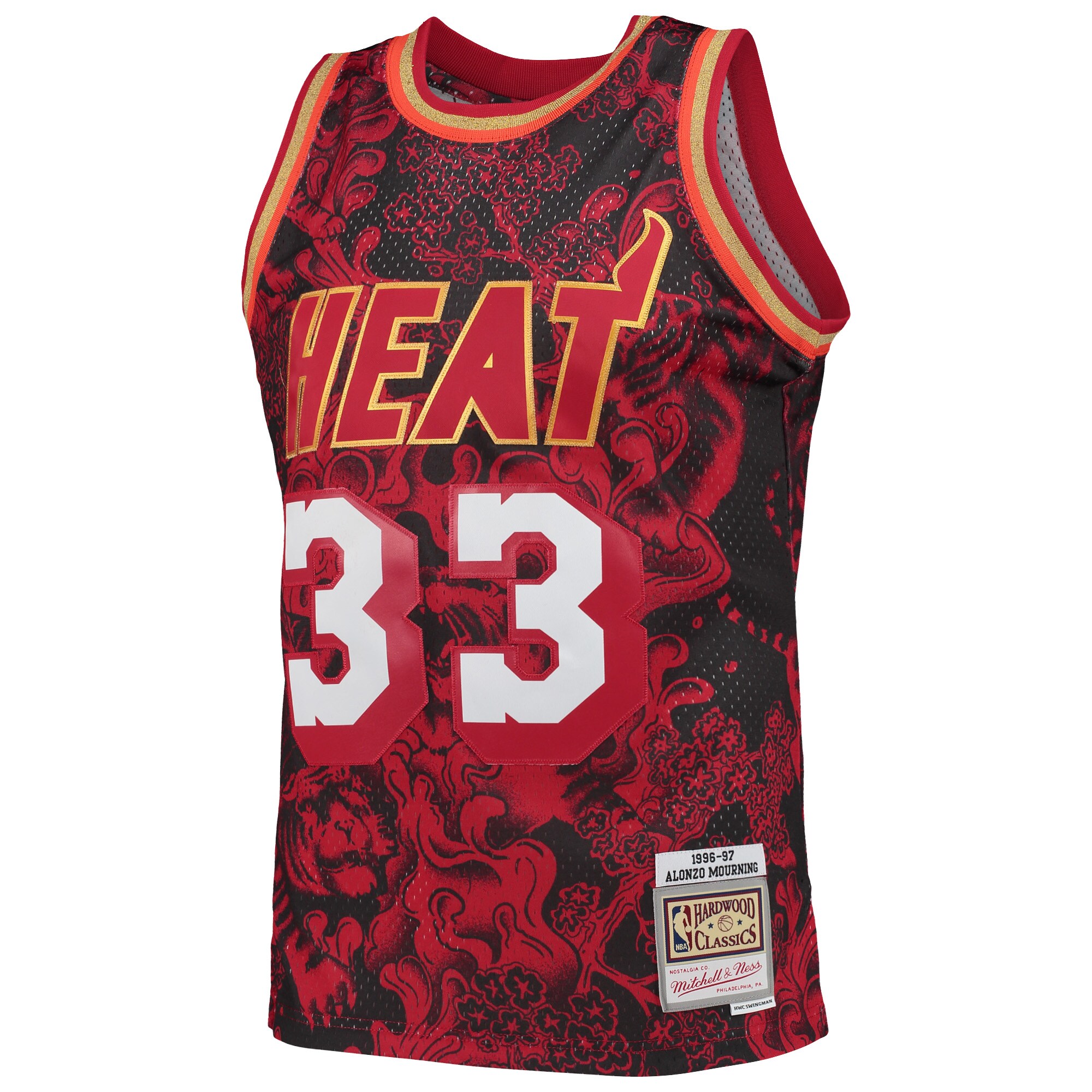 Alonzo Mourning Miami Heat Mitchell & Ness Hardwood Classics 1996\/97 Lunar New Year Swingman Jersey - Red
