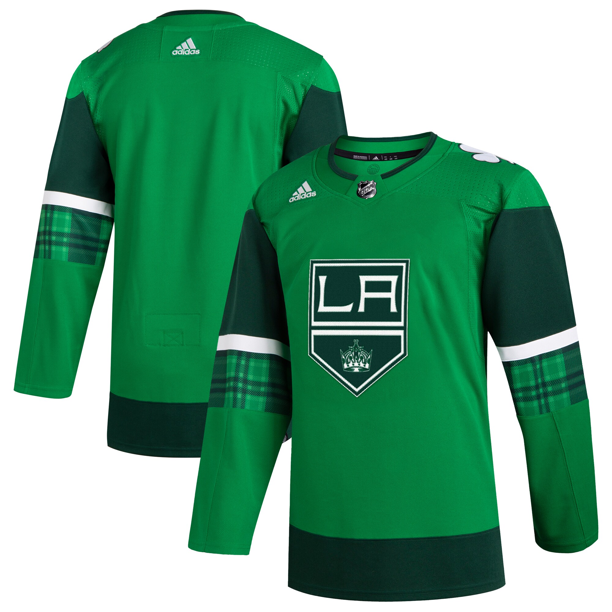 Los Angeles Kings adidas 2023 St. Patrick's Day Primegreen Authentic ...