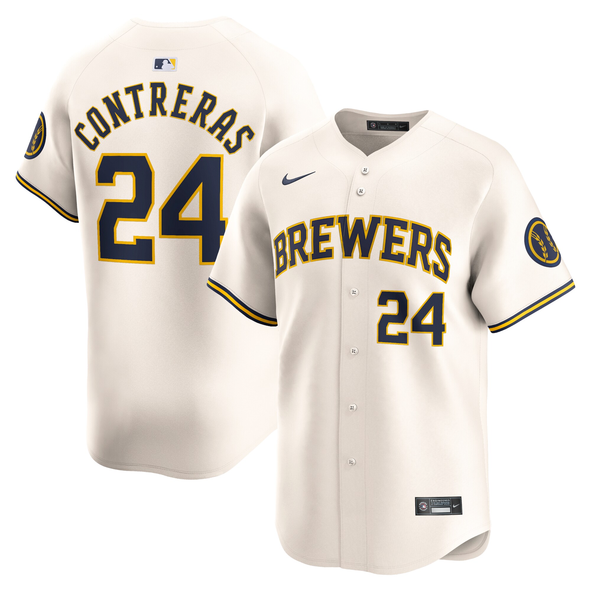 William Contreras Milwaukee Brewers  Home Limited Player Jersey - Cream