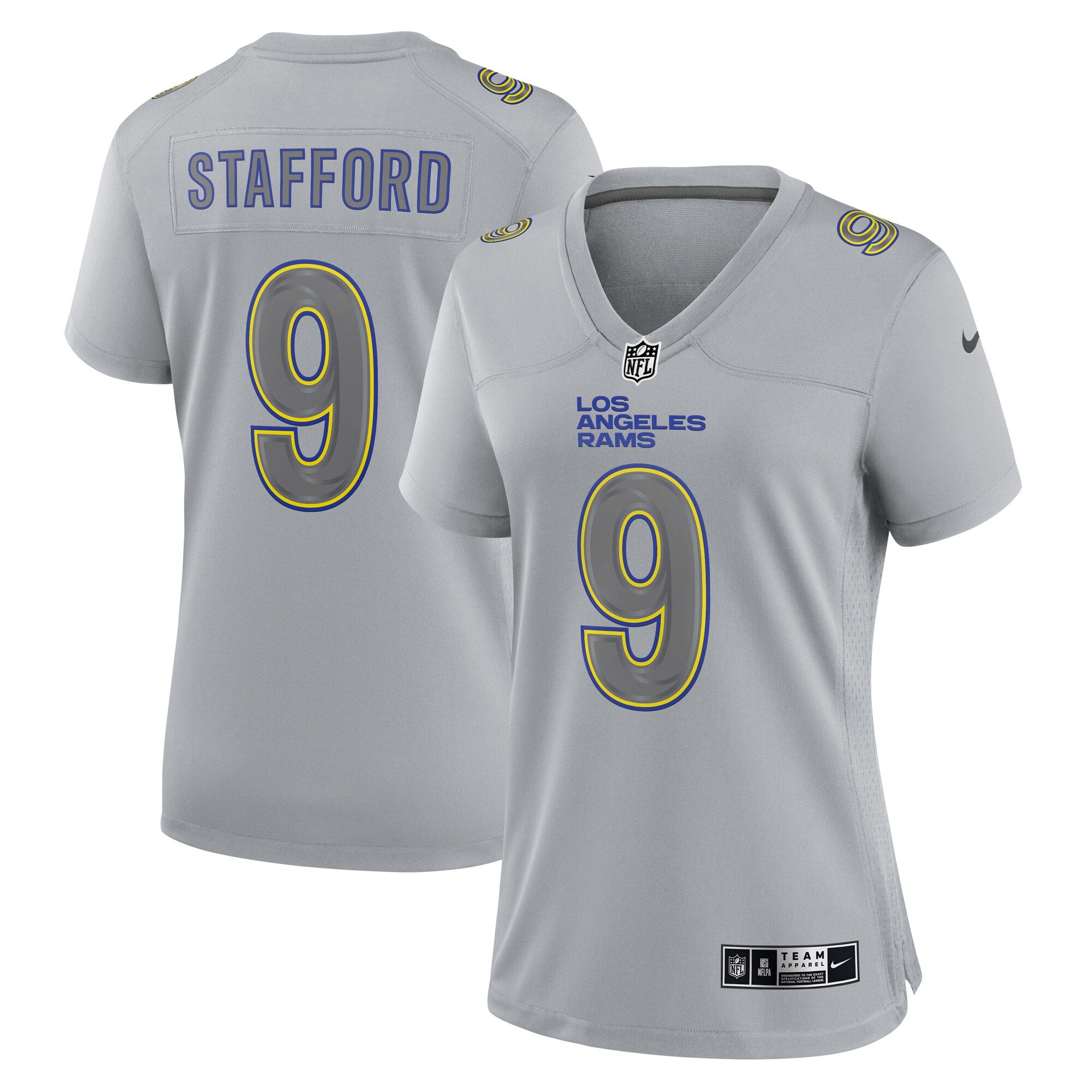 Matthew Stafford Los Angeles Rams  Women's Atmosphere Fashion Game Jersey - Gray