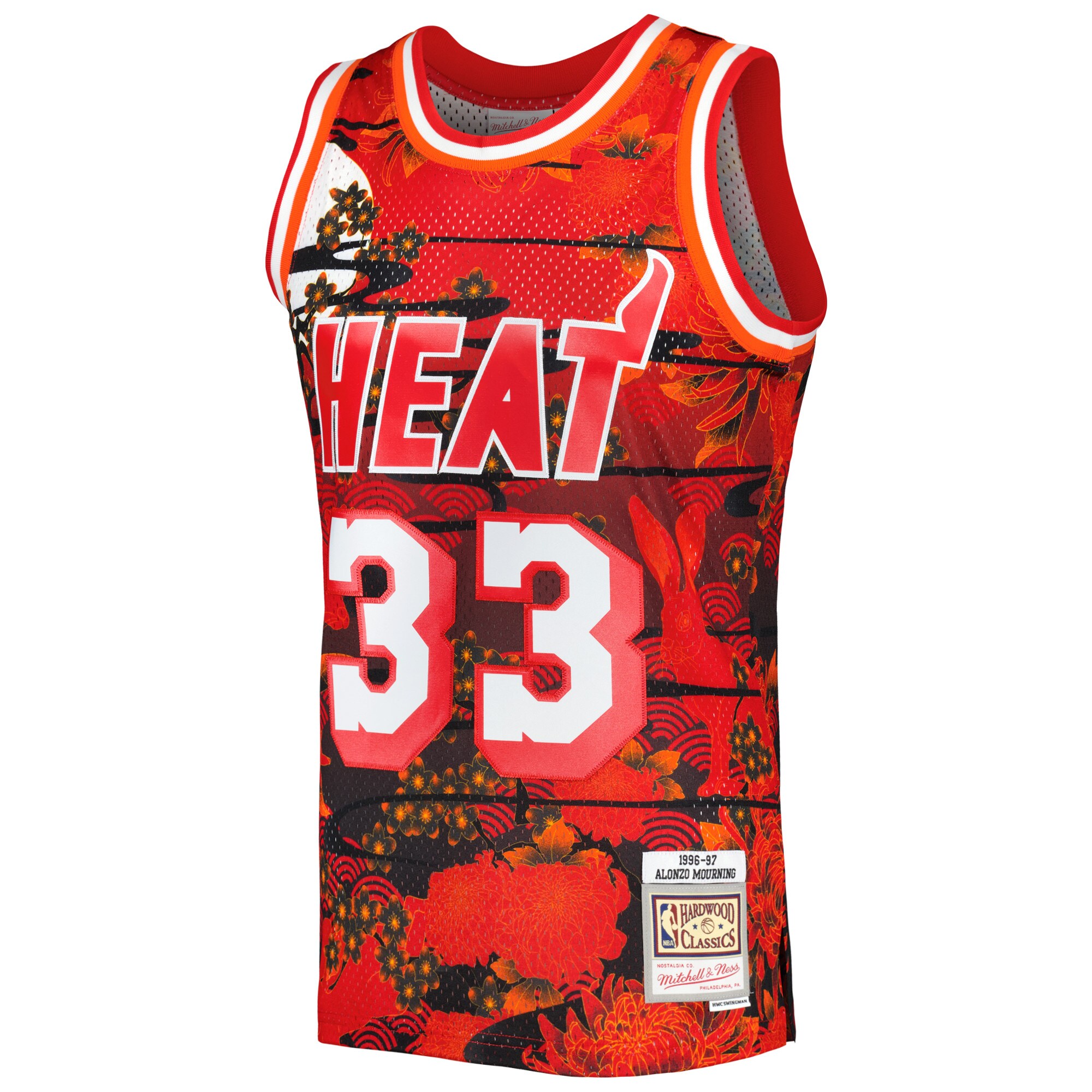 Alonzo Mourning Miami Heat Mitchell & Ness 1996\/97 Hardwood Classics Lunar New Year Swingman Jersey - Red