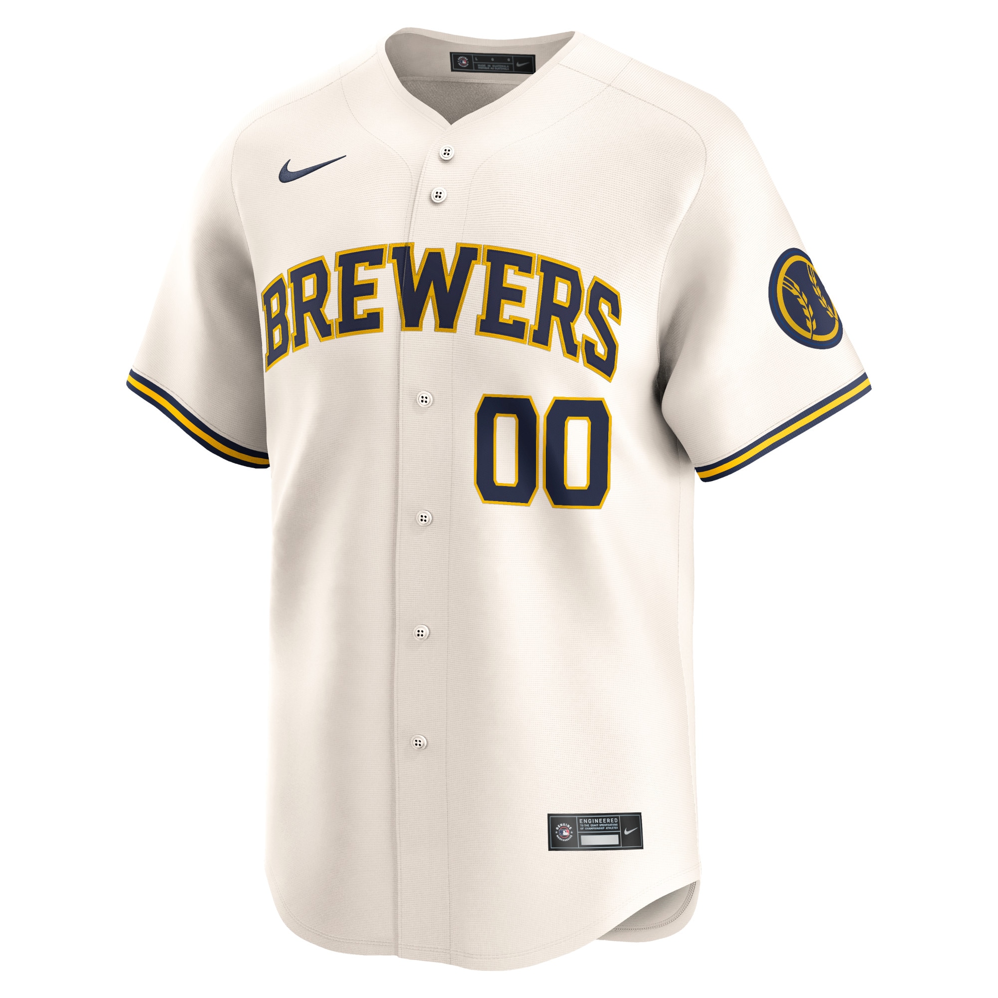 Milwaukee Brewers  Home Limited Custom Jersey - Cream