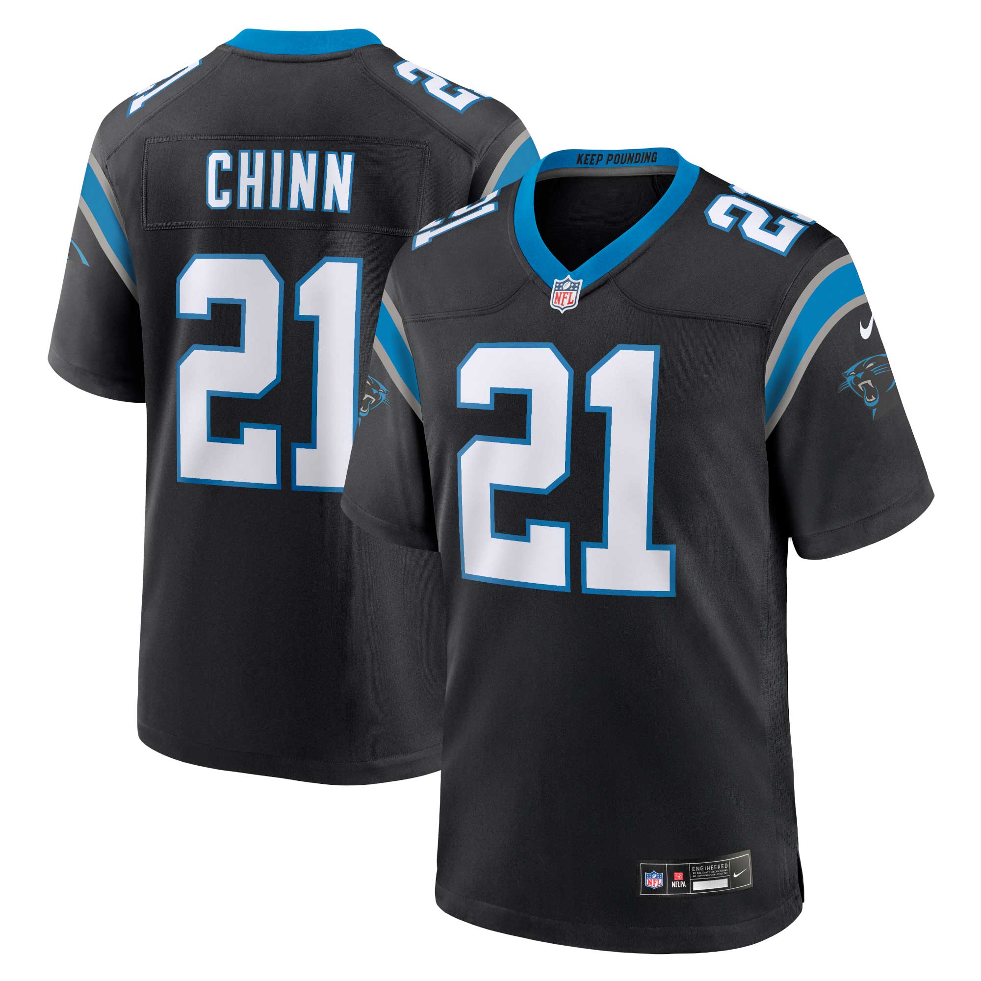 Jeremy Chinn Carolina Panthers  Game Jersey - Black