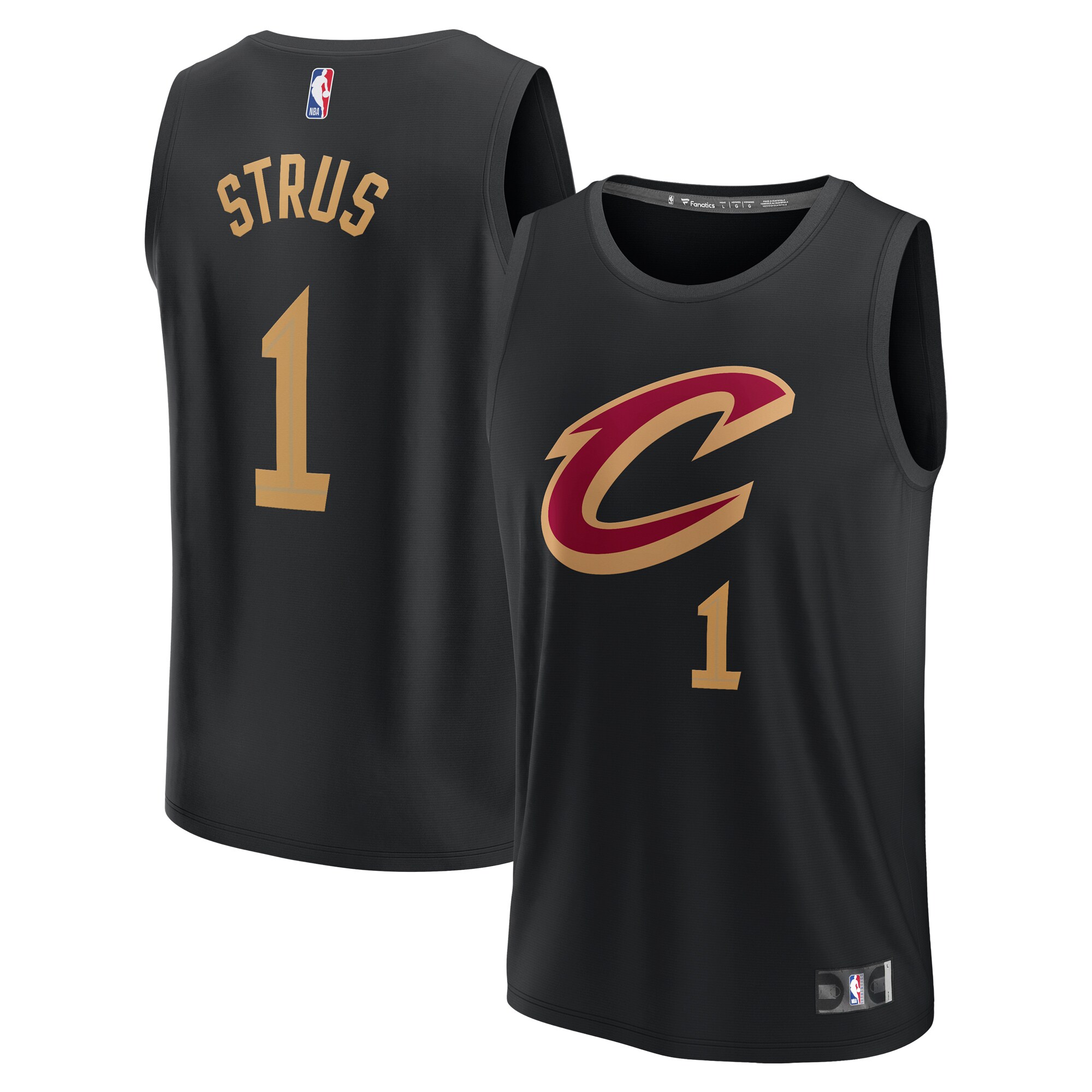 Max Strus Cleveland Cavaliers Fanatics Fast Break Replica Player Jersey - Statement Edition - Black