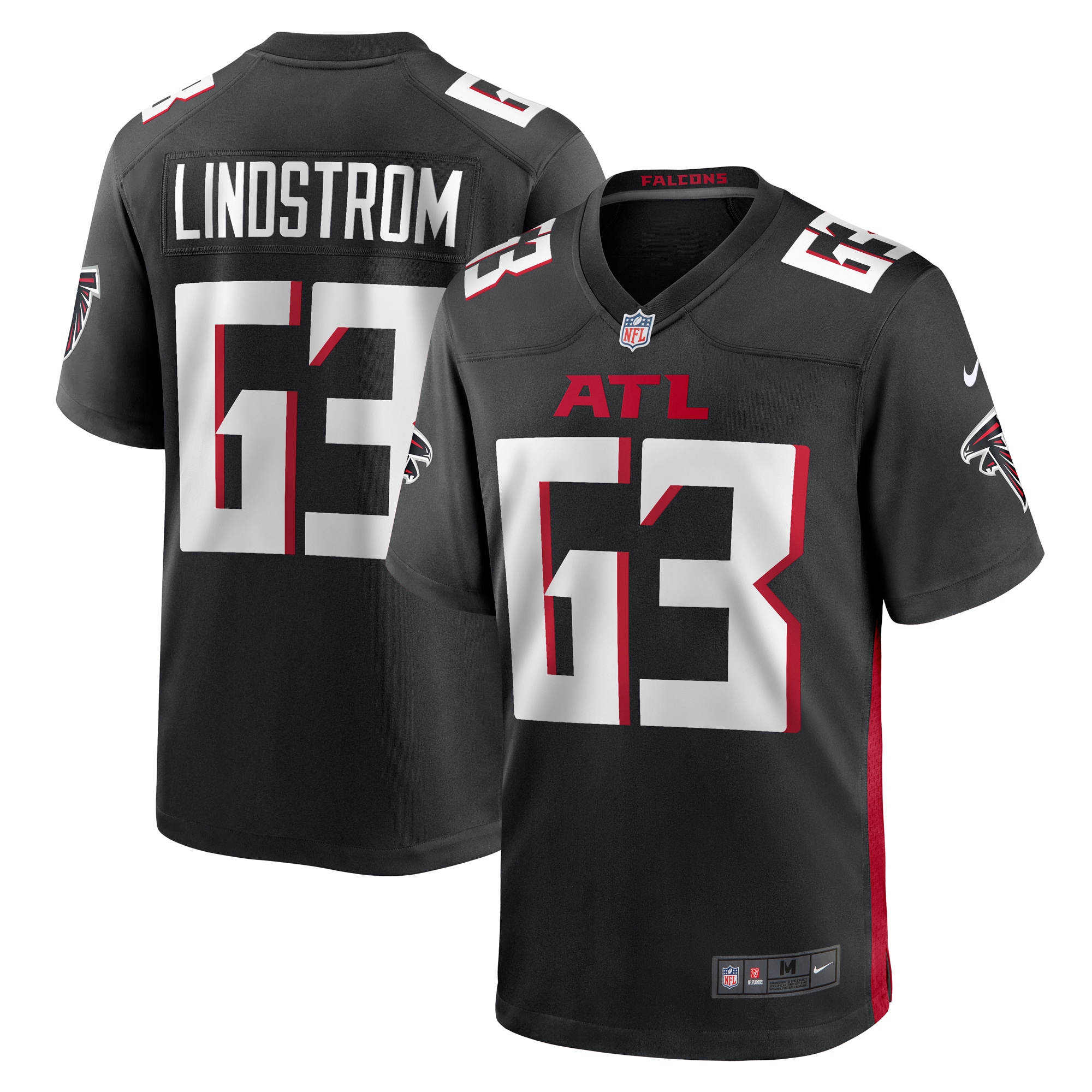 Chris Lindstrom Atlanta Falcons  Team Game Jersey -  Black