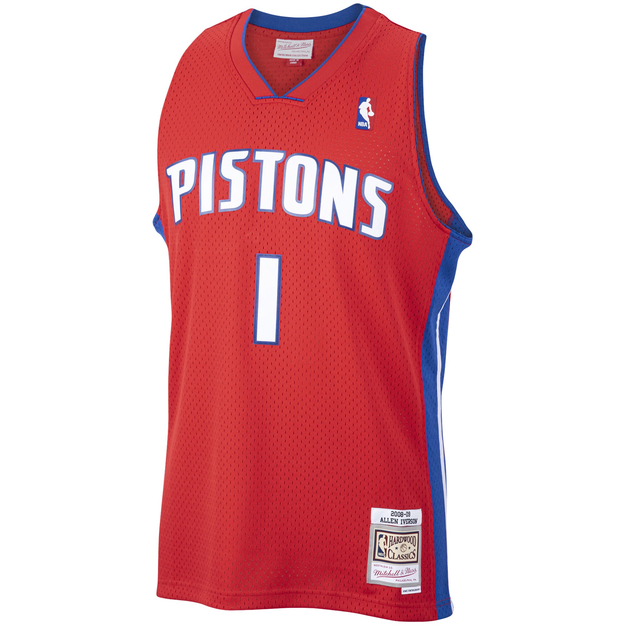 Allen Iverson Detroit Pistons Mitchell & Ness  2008\/09 Hardwood Classics Swingman Jersey - Red