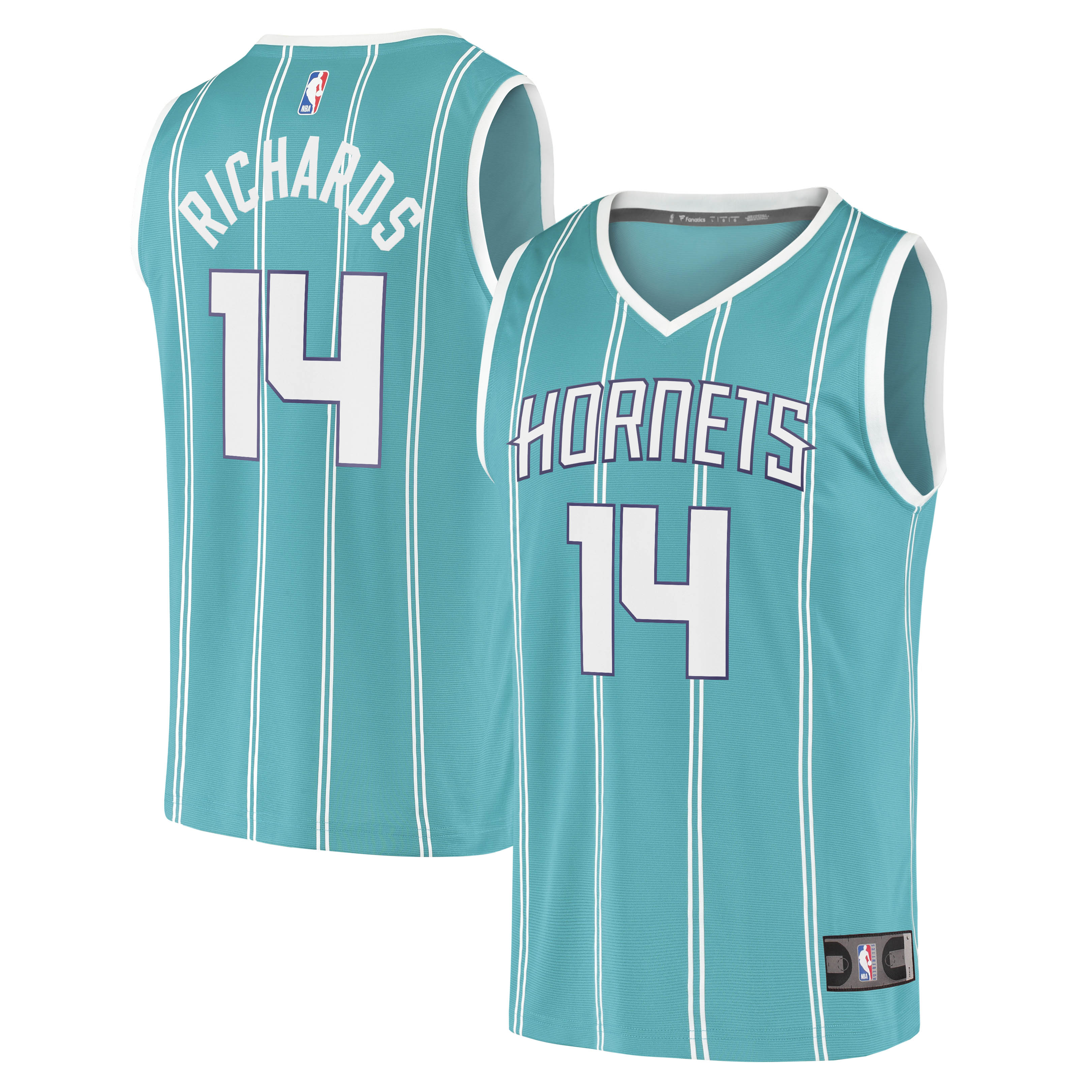 Nick Richards Charlotte Hornets Fanatics Youth 2020\/21 Fast Break Replica Jersey - Icon Edition - Teal