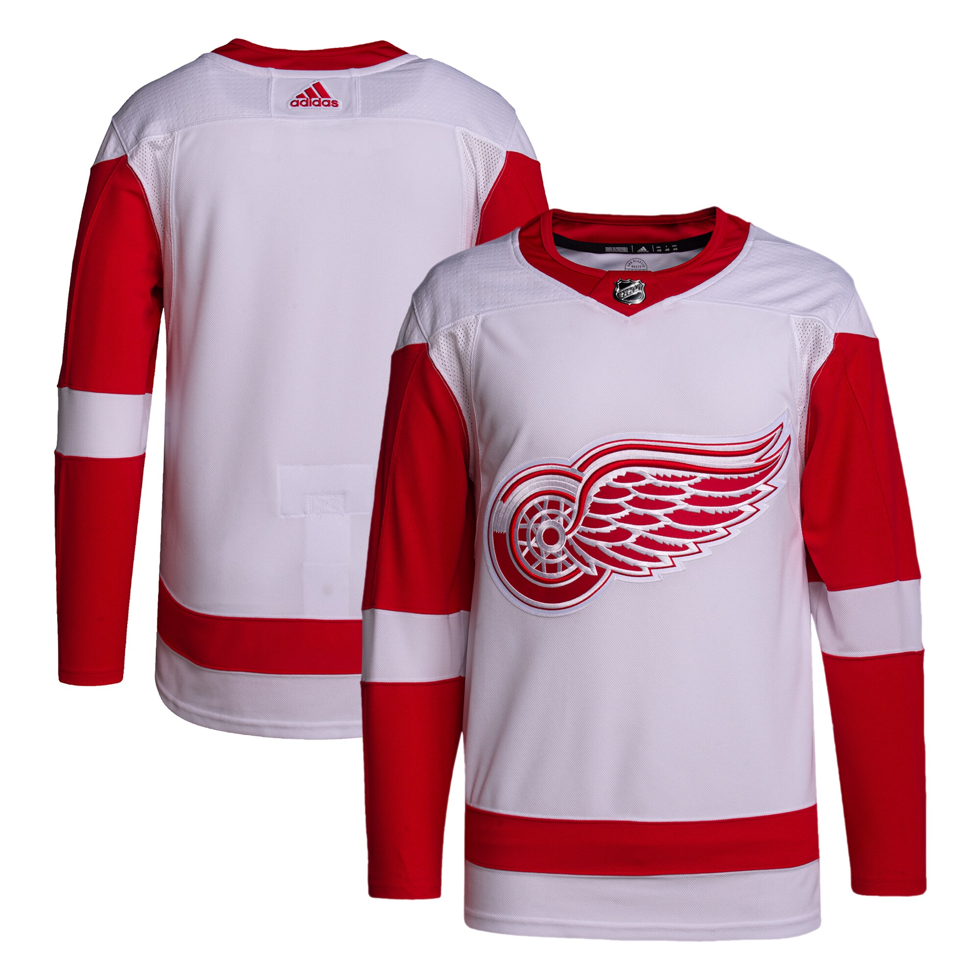 Detroit Red Wings adidas Men's Away Primegreen Authentic Jersey - White