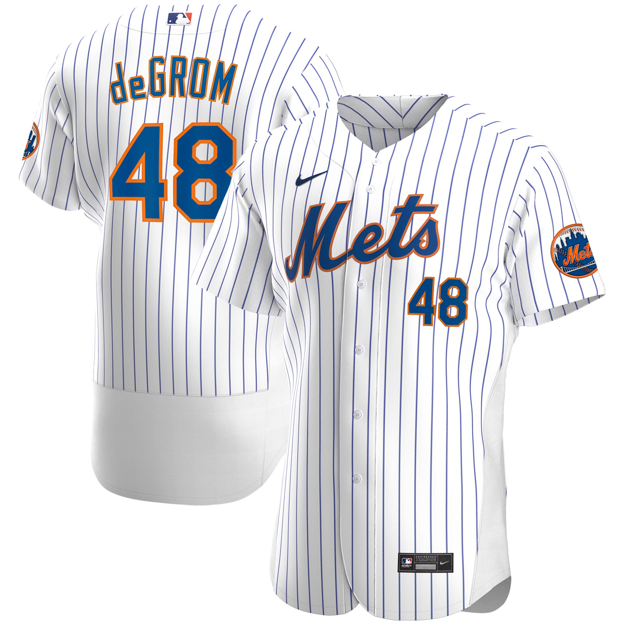 Jacob deGrom New York Mets  Home Authentic Player Jersey - White